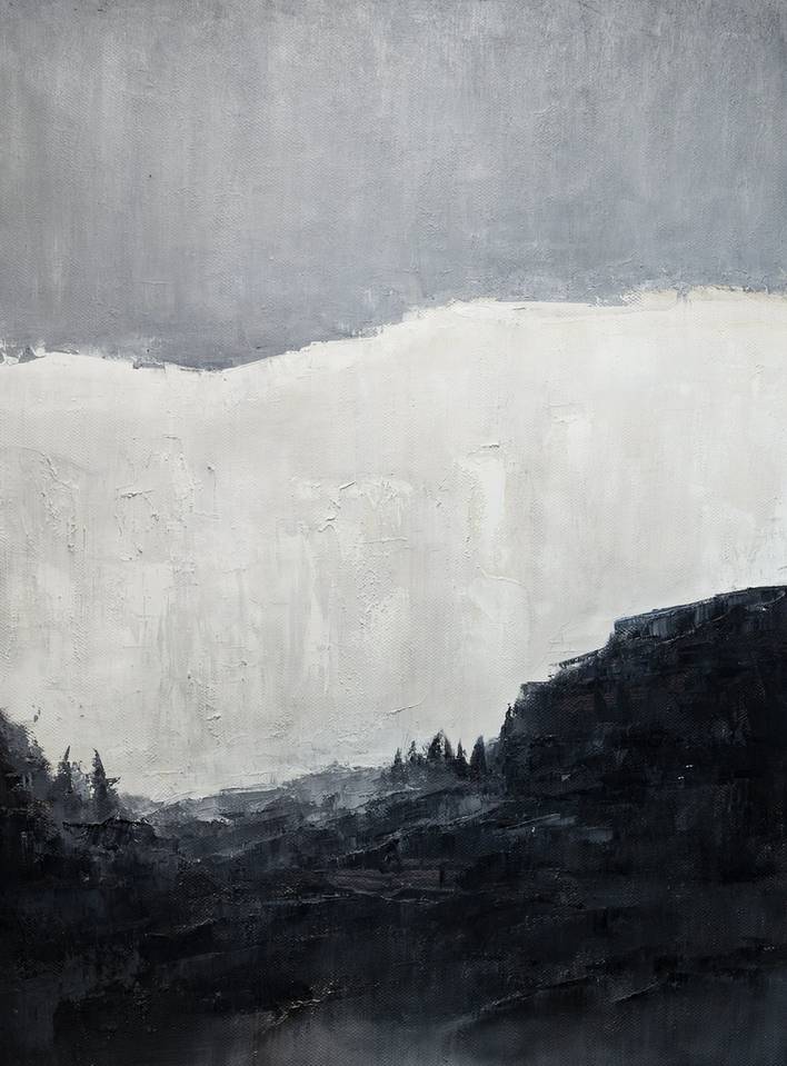 Abstract Gray Minimalist White Abstract Canvas Artwork G1CFD wall art